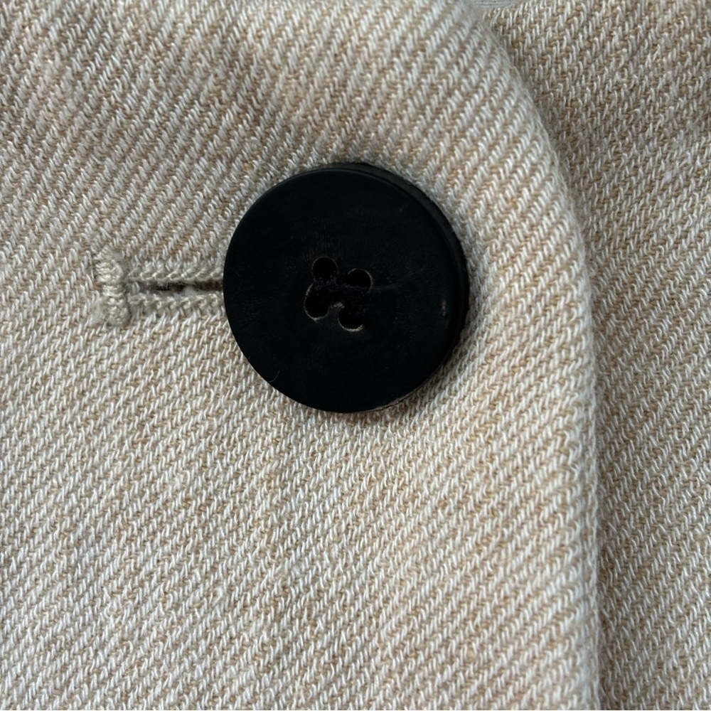 Zara Crinkle Linen Oatmeal Jacket Size XS - Picture 8 of 10